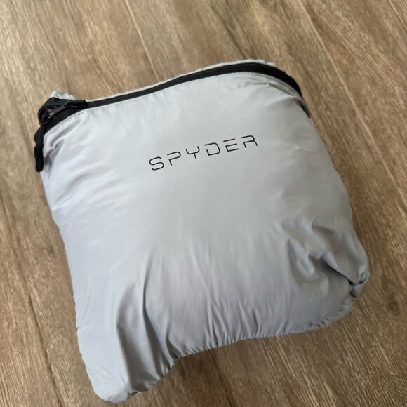 New Spyder packable puffer jacket light grey coat men’s XL pewter shade - Picture 2 of 12